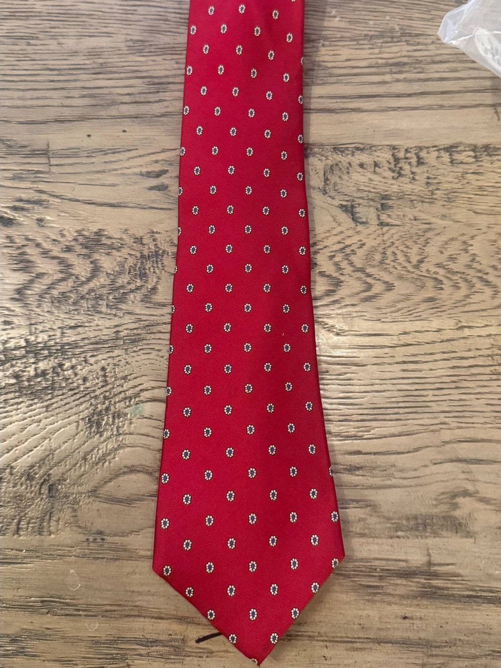 Envy Red Tie with Small Geometric Dots